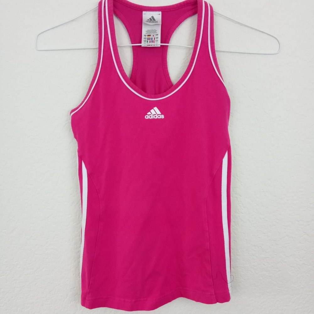 ☀️ 4/$25!! Adidas Hot Pink Racer back Tank Top - Picture 2 of 6